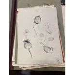 Folder of sketches, portraits, still lifes, and watercolours, original drawings and paintings