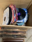 Quantity of 78's and two empty gramophone boxes