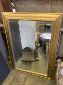 Gilt framed bevelled edge wall mirror