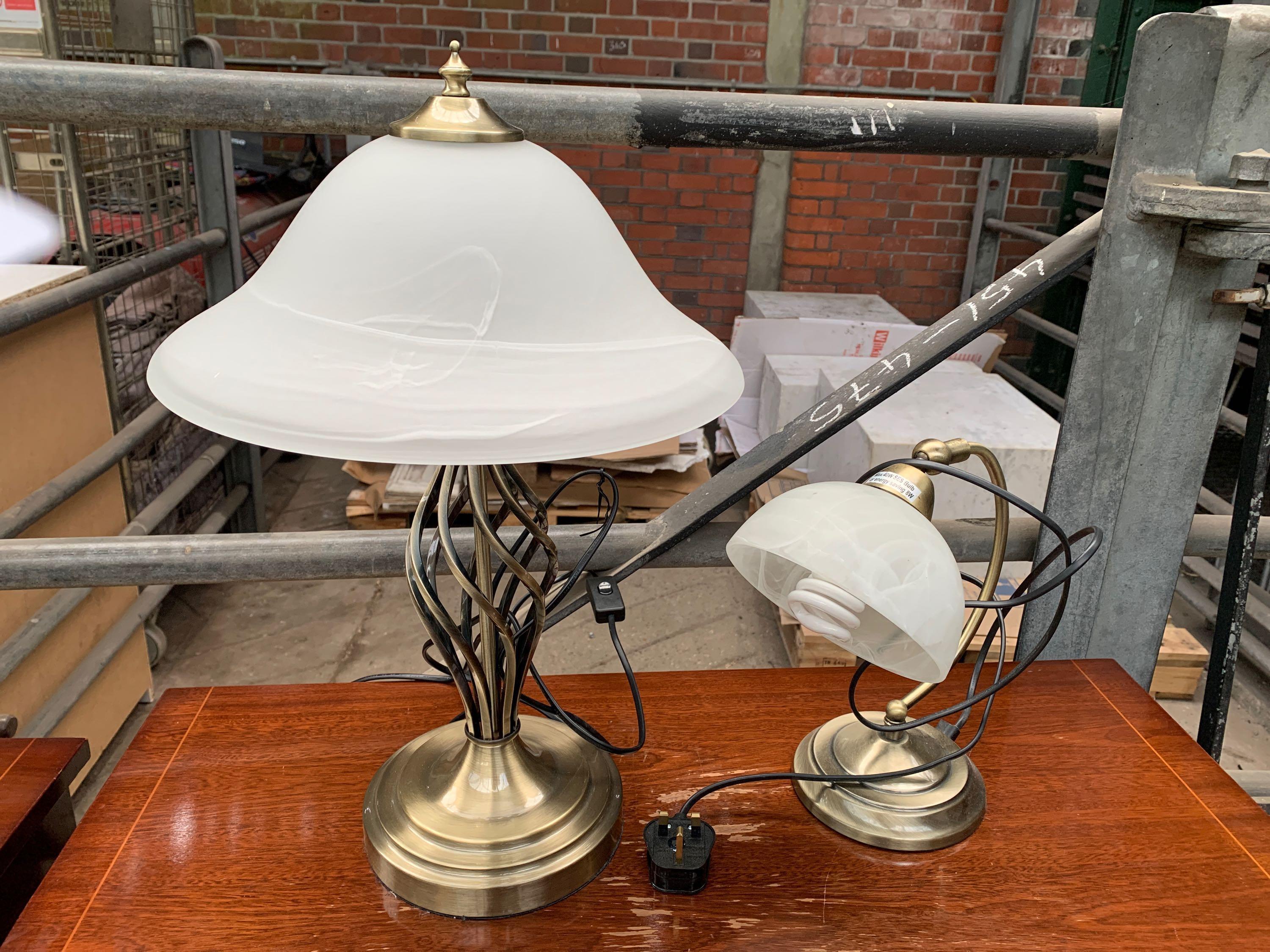 A table lamp and a reading lamp