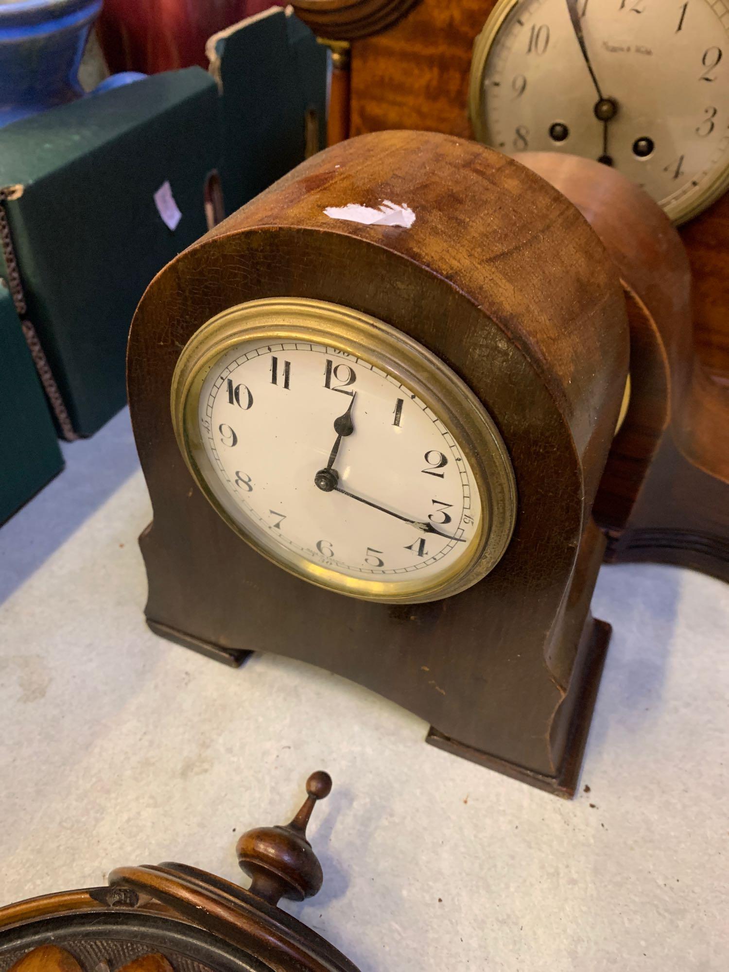 Three mantel clocks and a barometer - Image 5 of 5