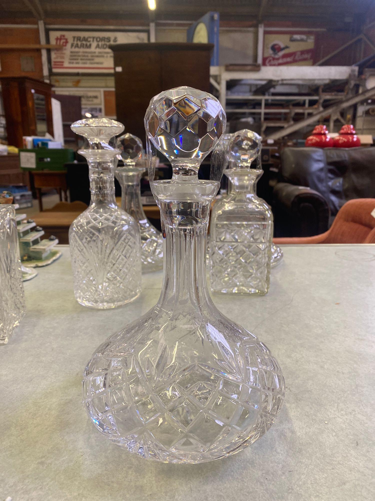 5 cut glass decanters together with a Stuart crystal glass decanter - Image 3 of 7