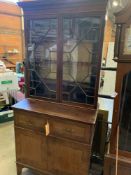 Victorian glass fronted bookcase and secretaire