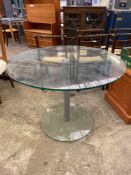 Circular glass top table