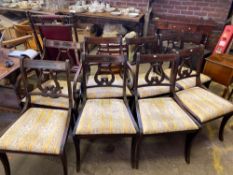 Eight reproduction dining chairs