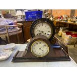 Two wood mantel clocks
