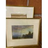 Framed and glazed watercolour signed P. Forbes together with an unframed street scene