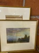 Framed and glazed watercolour signed P. Forbes together with an unframed street scene