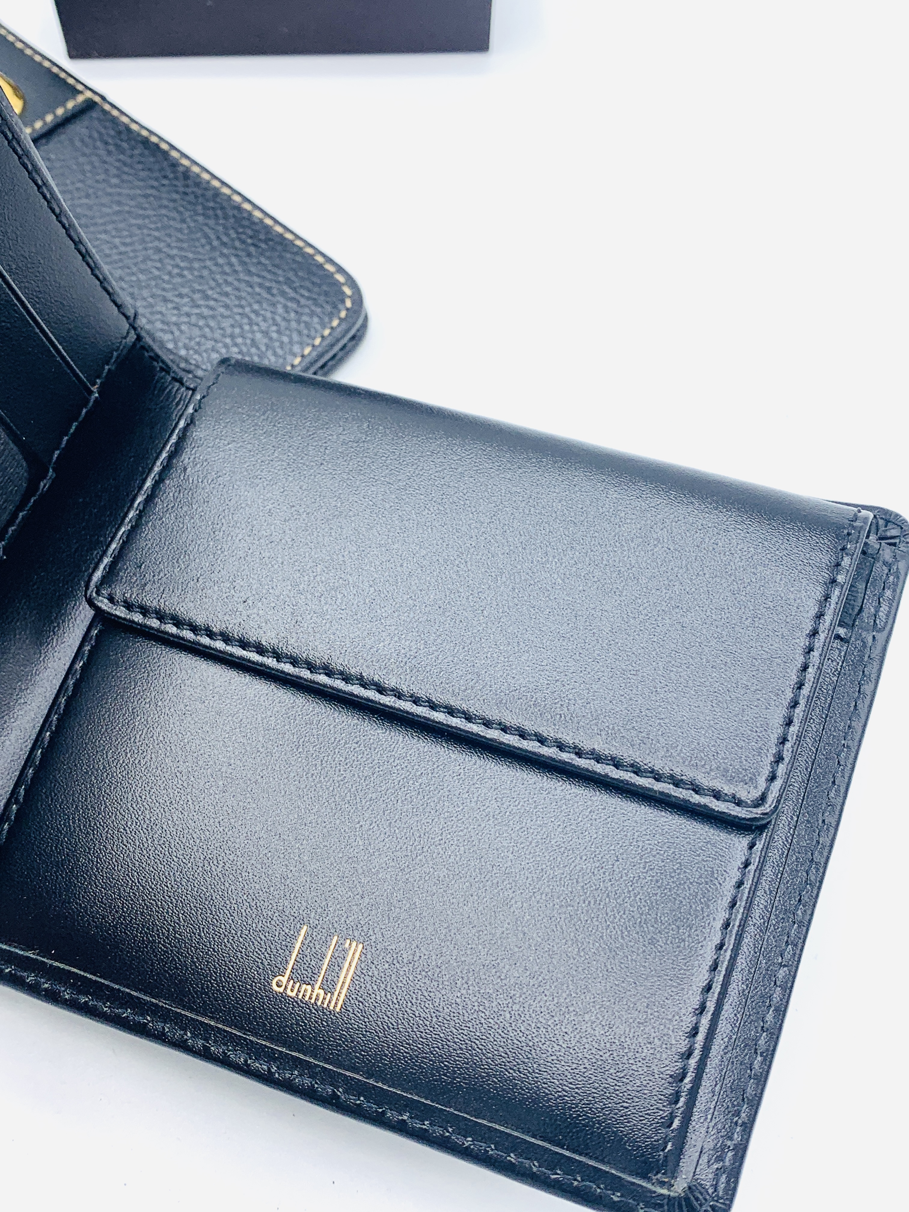 A pair of Dunhill cufflinks and two Dunhill black leather wallets - Image 3 of 4