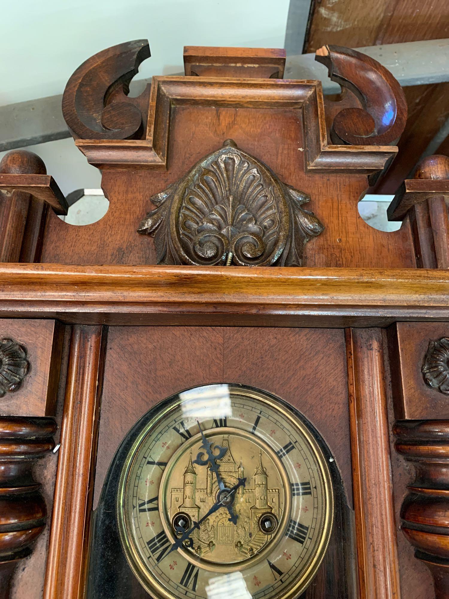 Mahogany cased wall clock - Image 2 of 7