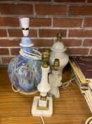 Four table lamps