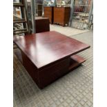 Veneer coffee table together with a circular side table