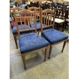 Four oak dining chairs