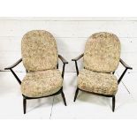 Pair of Ercol open armchairs