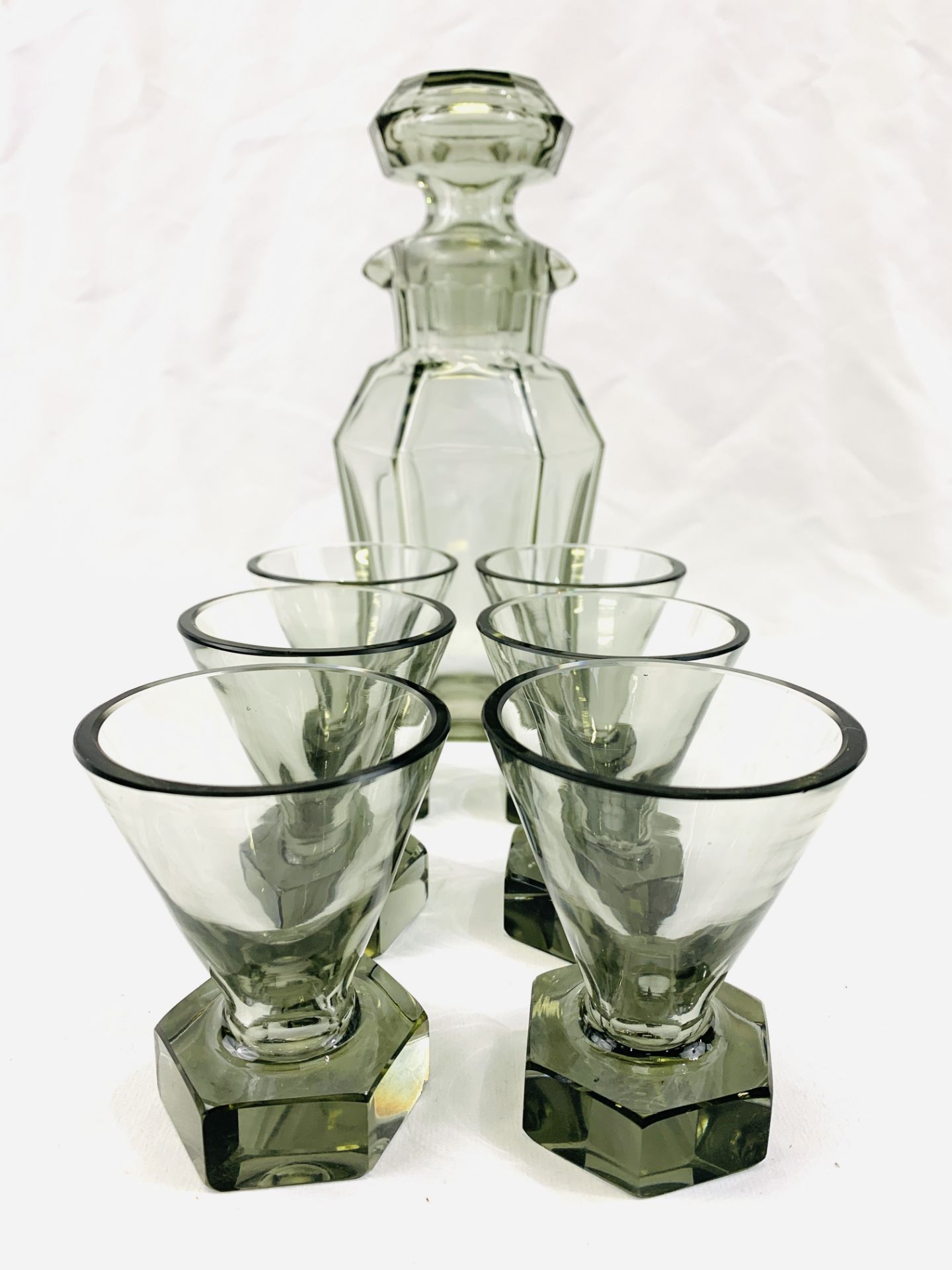 Art Deco smoked glass cocktail set - Image 6 of 6