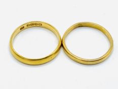 Two 22ct gold bands