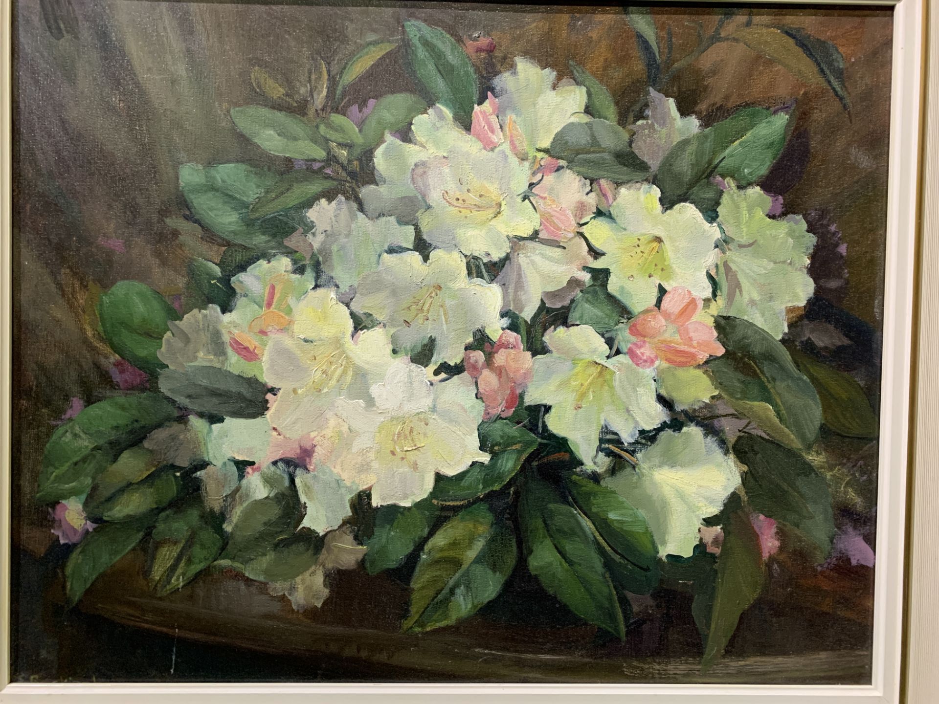 Framed oil on canvas still life flowers - Image 3 of 3