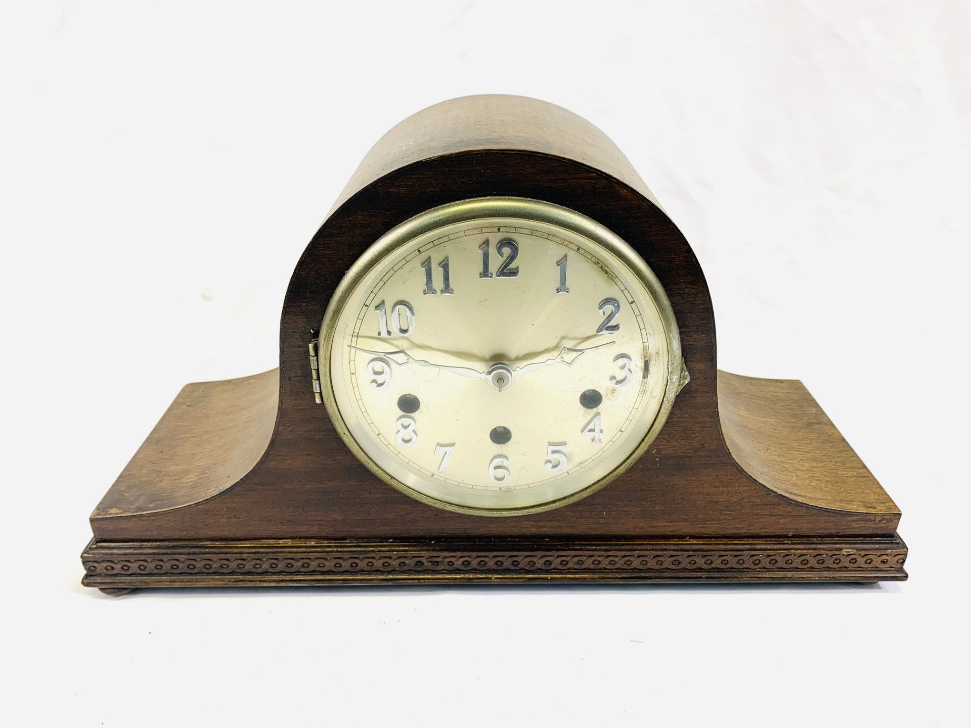 Three slate mantel clocks together with a wood cased mantel clock - Bild 4 aus 4