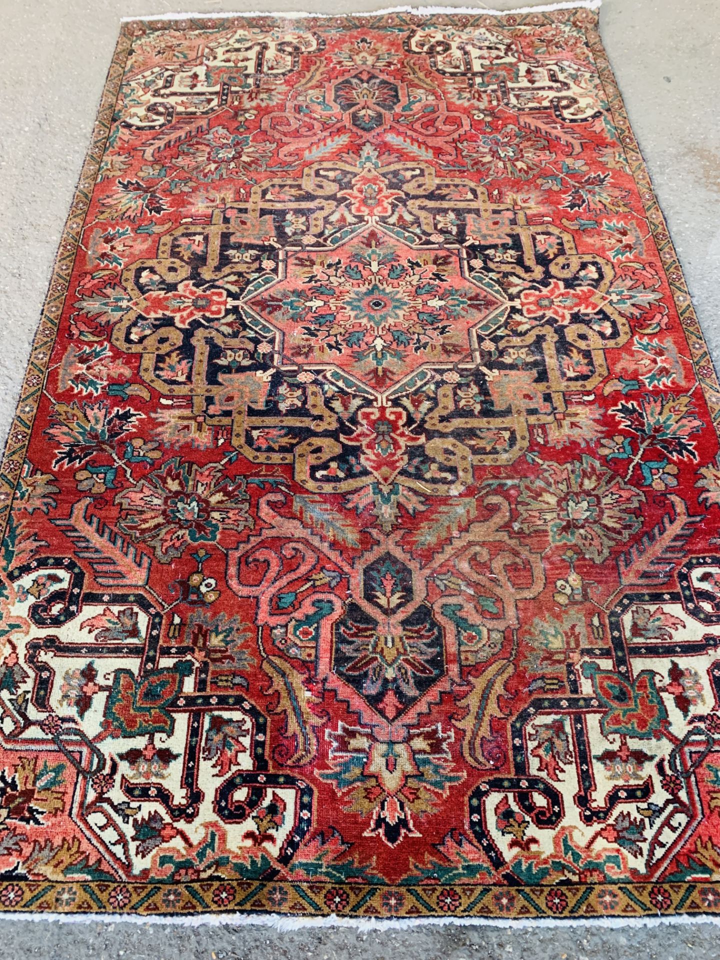 Red and beige ground Iranian wool rug - Image 2 of 2