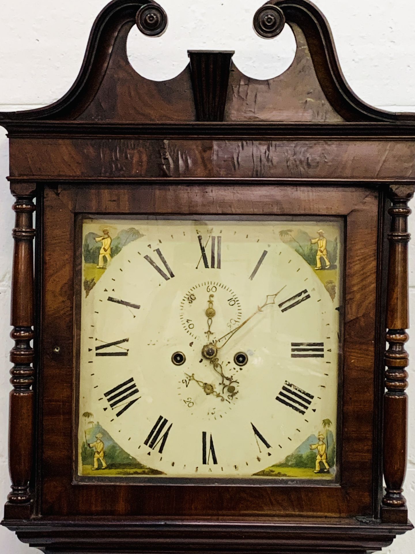 Flame mahogany longcase chiming clock - Image 2 of 8
