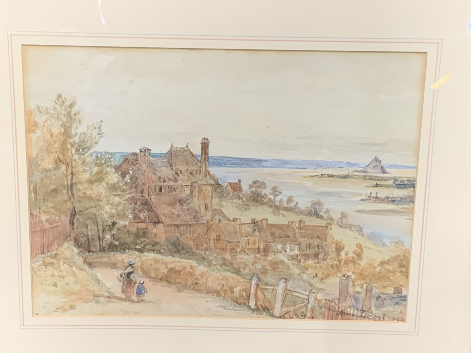 Framed and glazed watercolour of Le Mont St Michel, signed Anne Dorset - Image 3 of 3
