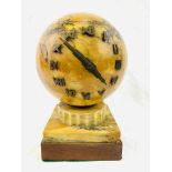 Early 20th century circular marble clock