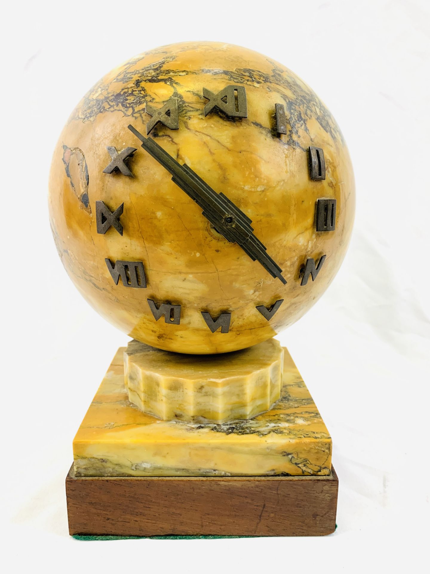 Early 20th century circular marble clock