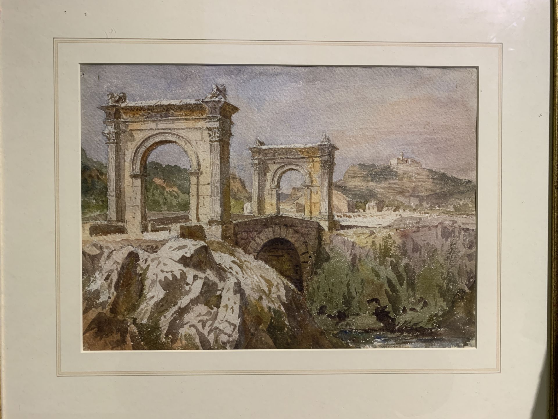 Framed and glazed watercolour by John Louis Petit