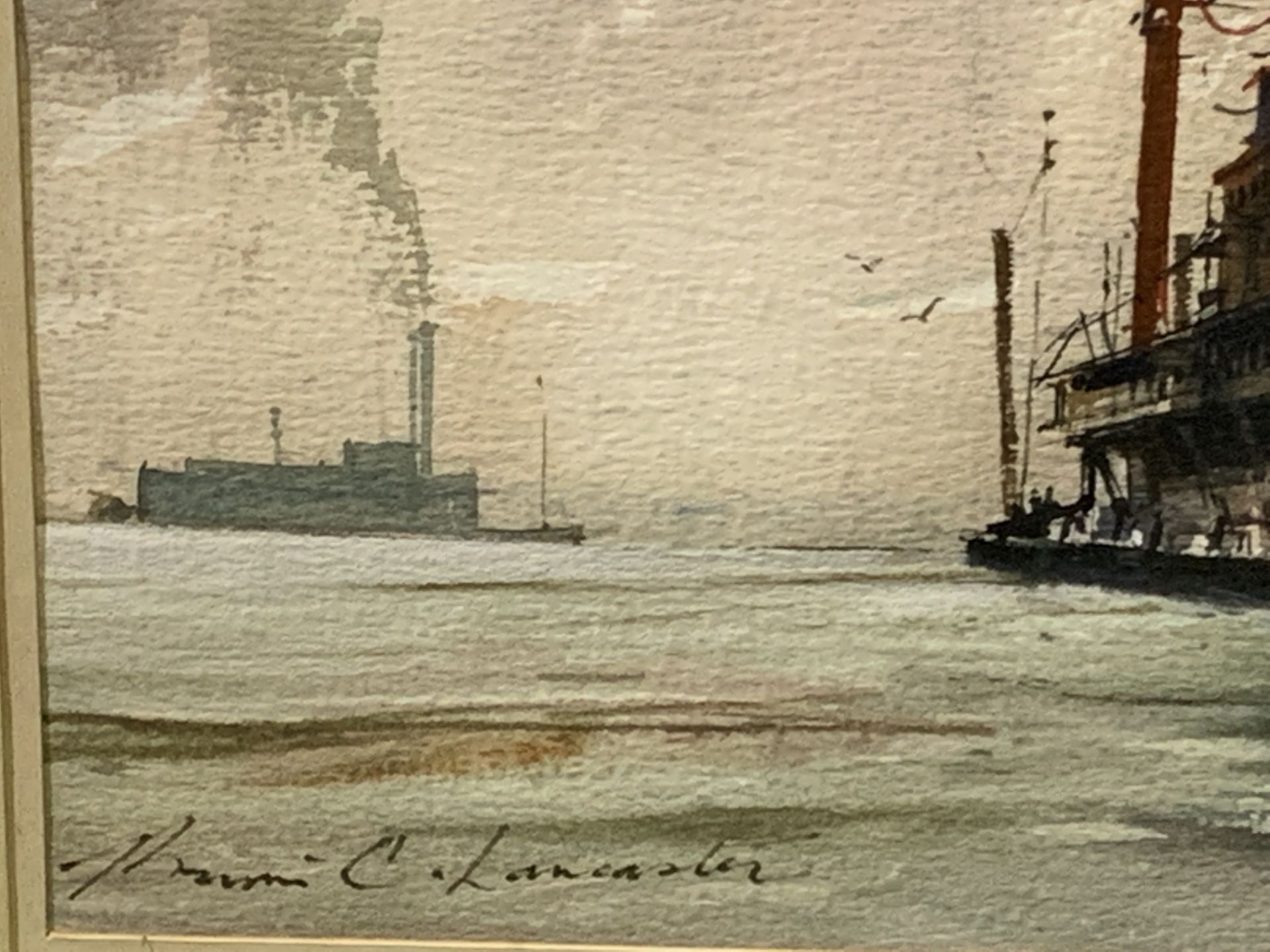 Brian C. Lancaster GRA (1870-2005). Watercolour of a paddlesteamer - Image 2 of 3