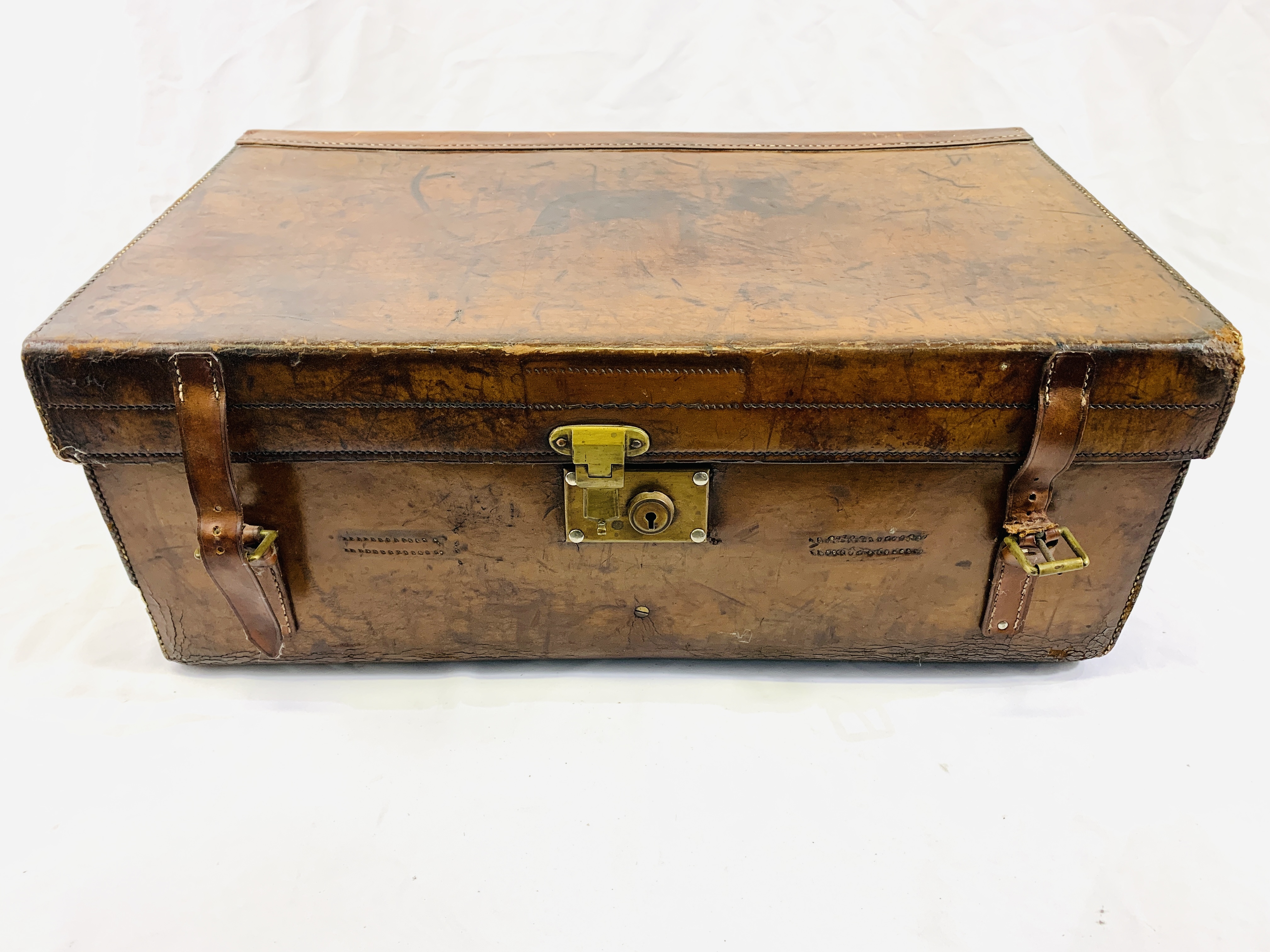 Army & Navy leather double hat box