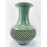 A celadon vase