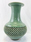 A celadon vase