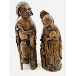 Two carved bamboo Oriental figures