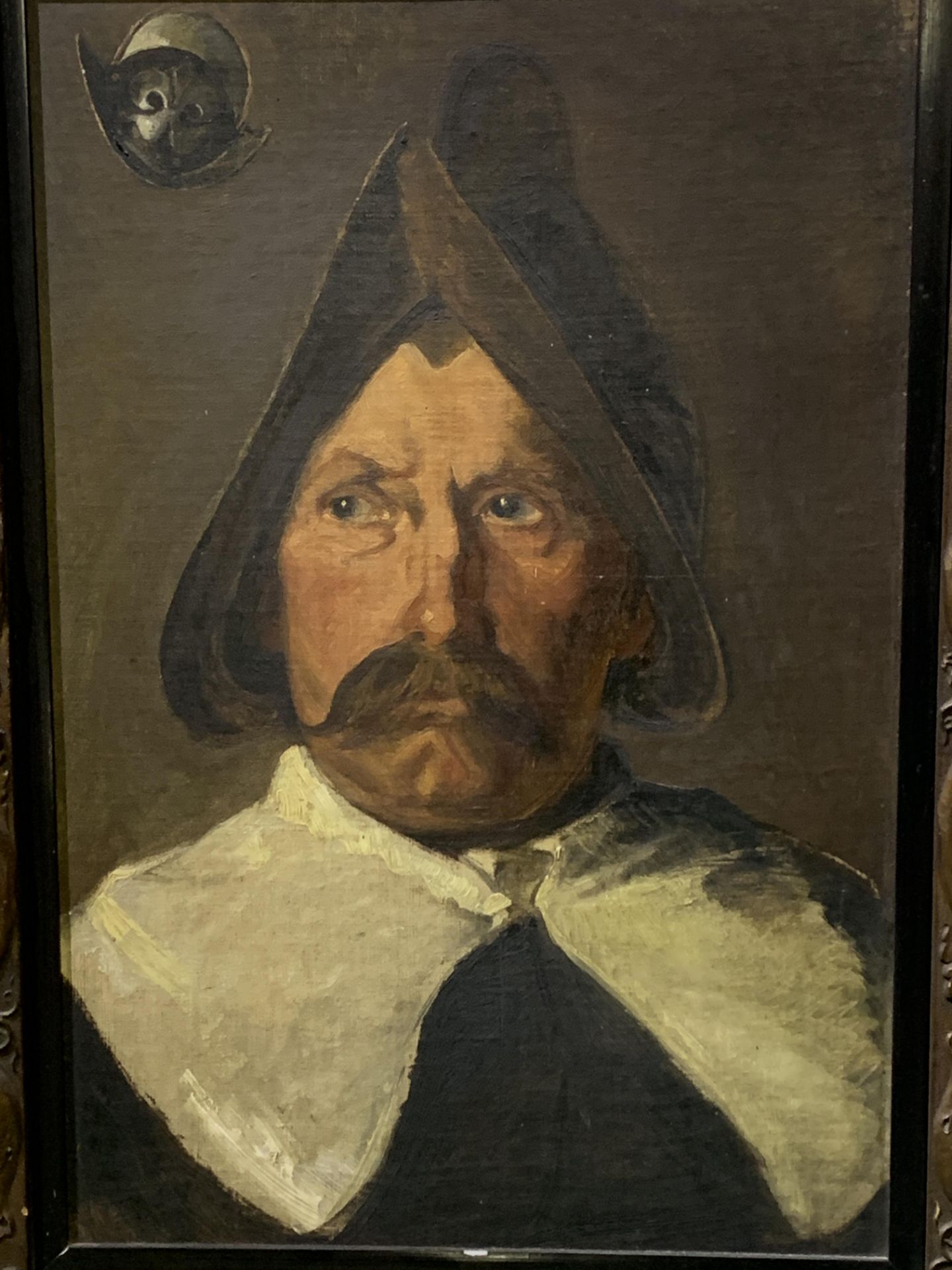 Decorative framed oil on board of a Conquistador - Image 3 of 4