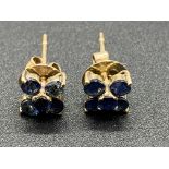 18ct gold and sapphire stud earrings
