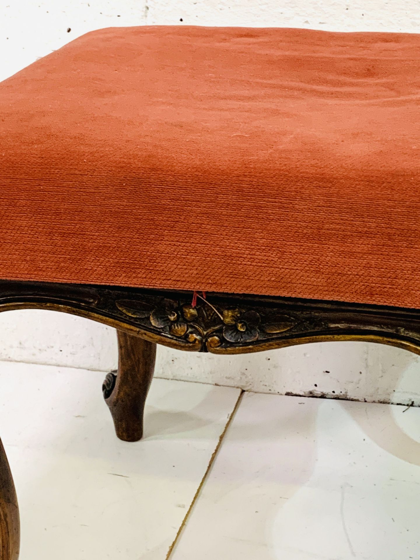 Carved mahogany footstool together with an upholstered footstool - Image 4 of 5