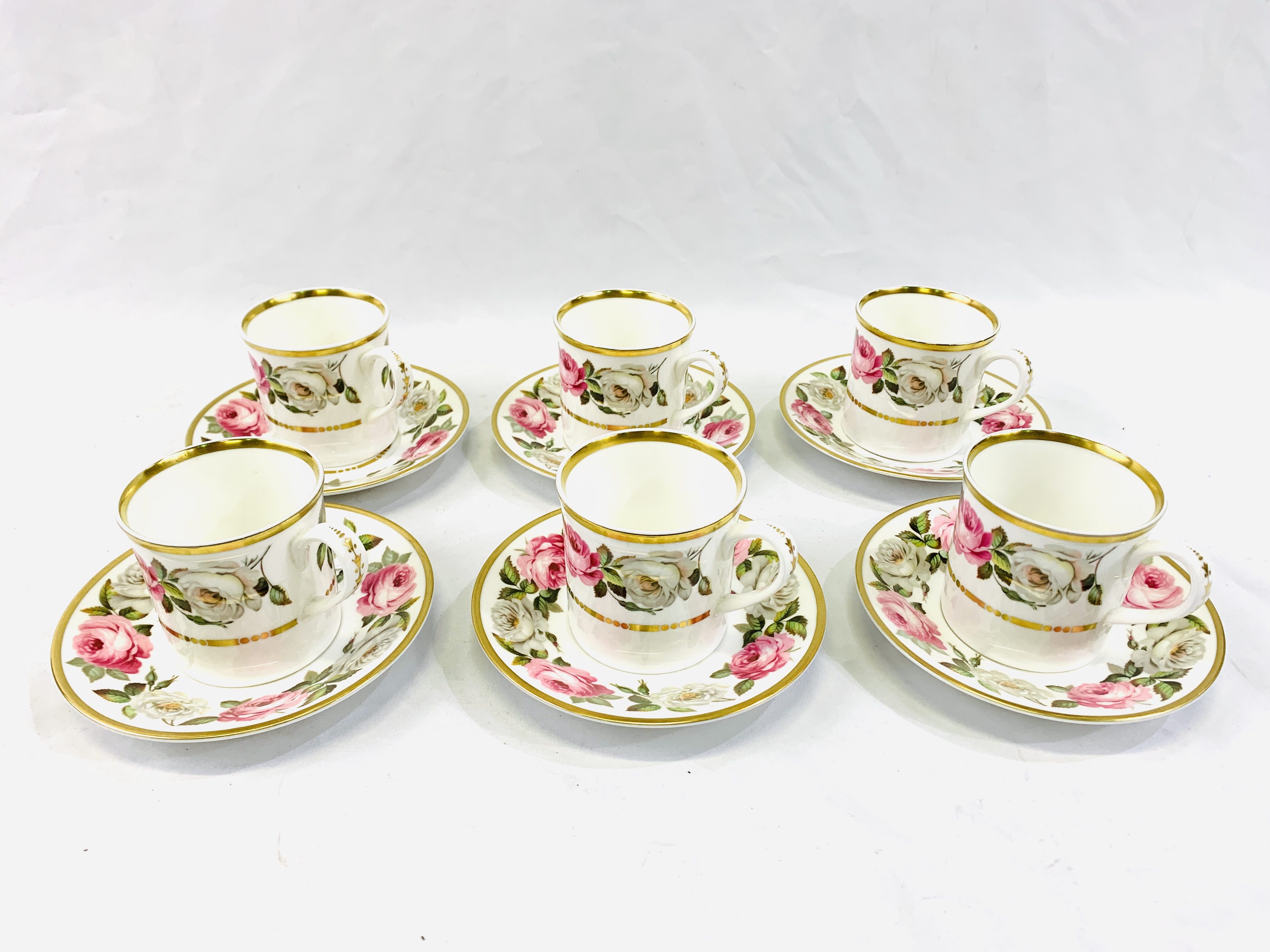 A set of six Royal Worcester 'Royal Garden' coffee cans - Image 2 of 3