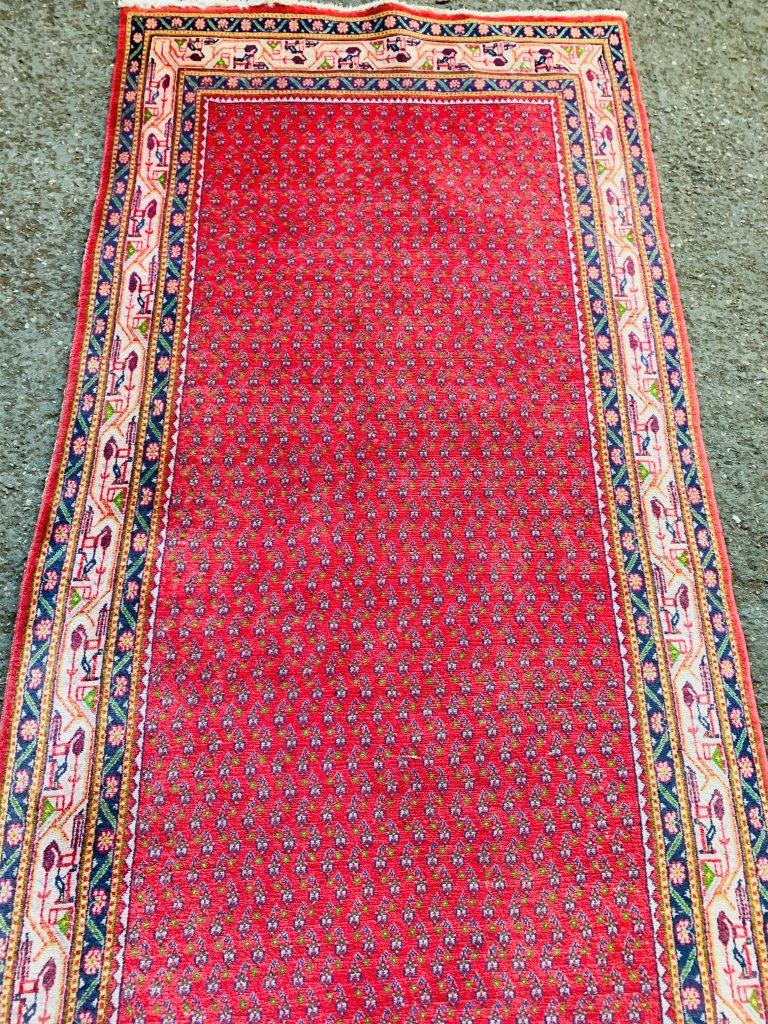 Red ground Iranian wool runner - Image 2 of 3