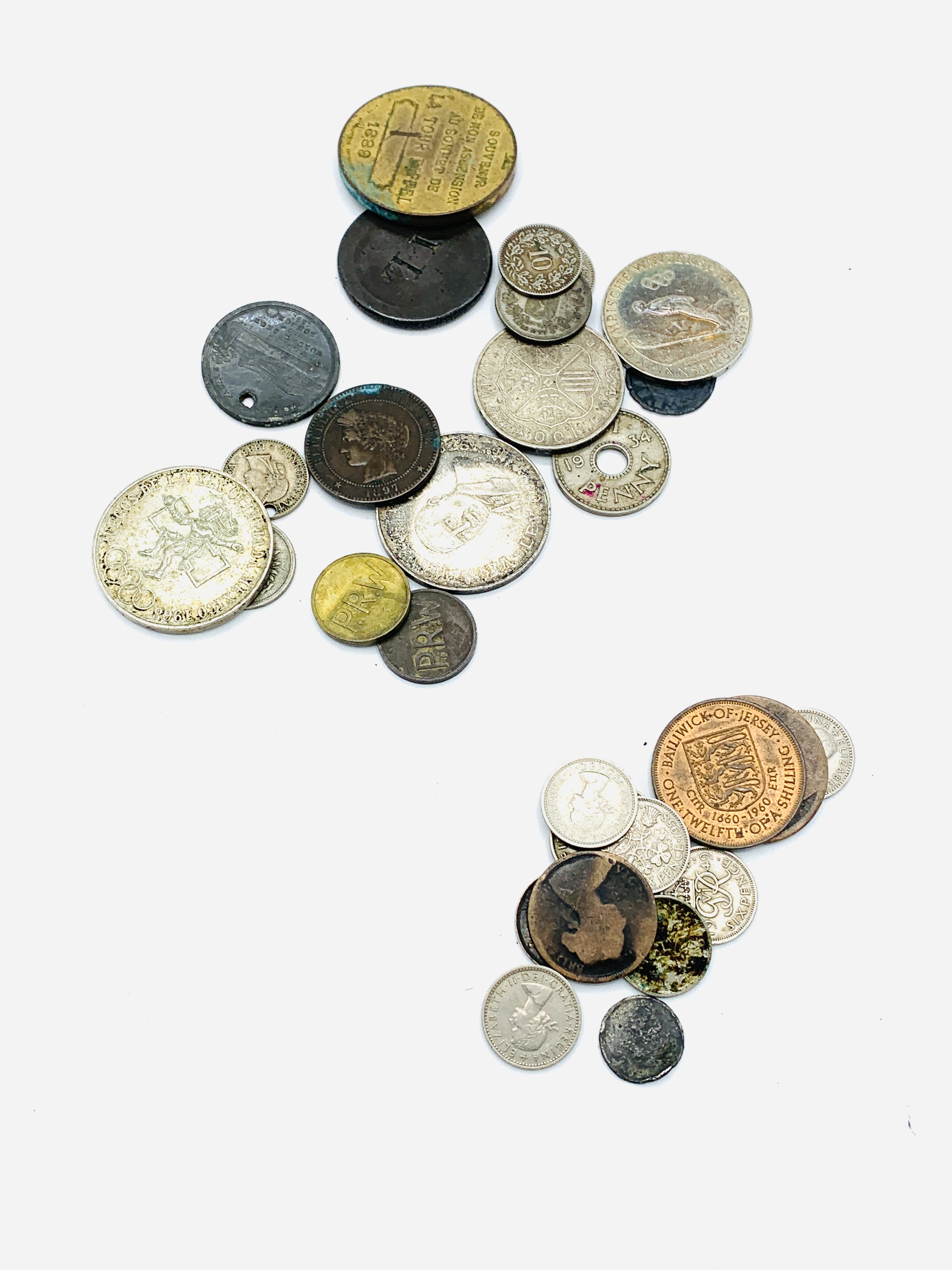 A collection of foreign coins and tokens together with some GB tokens and coins - Image 2 of 4