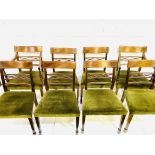Set of eight Edwardian mahogany reeded ladder back chairs