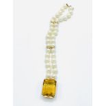 ‘Sunlight’ 14ct gold mounted pearl bracelet