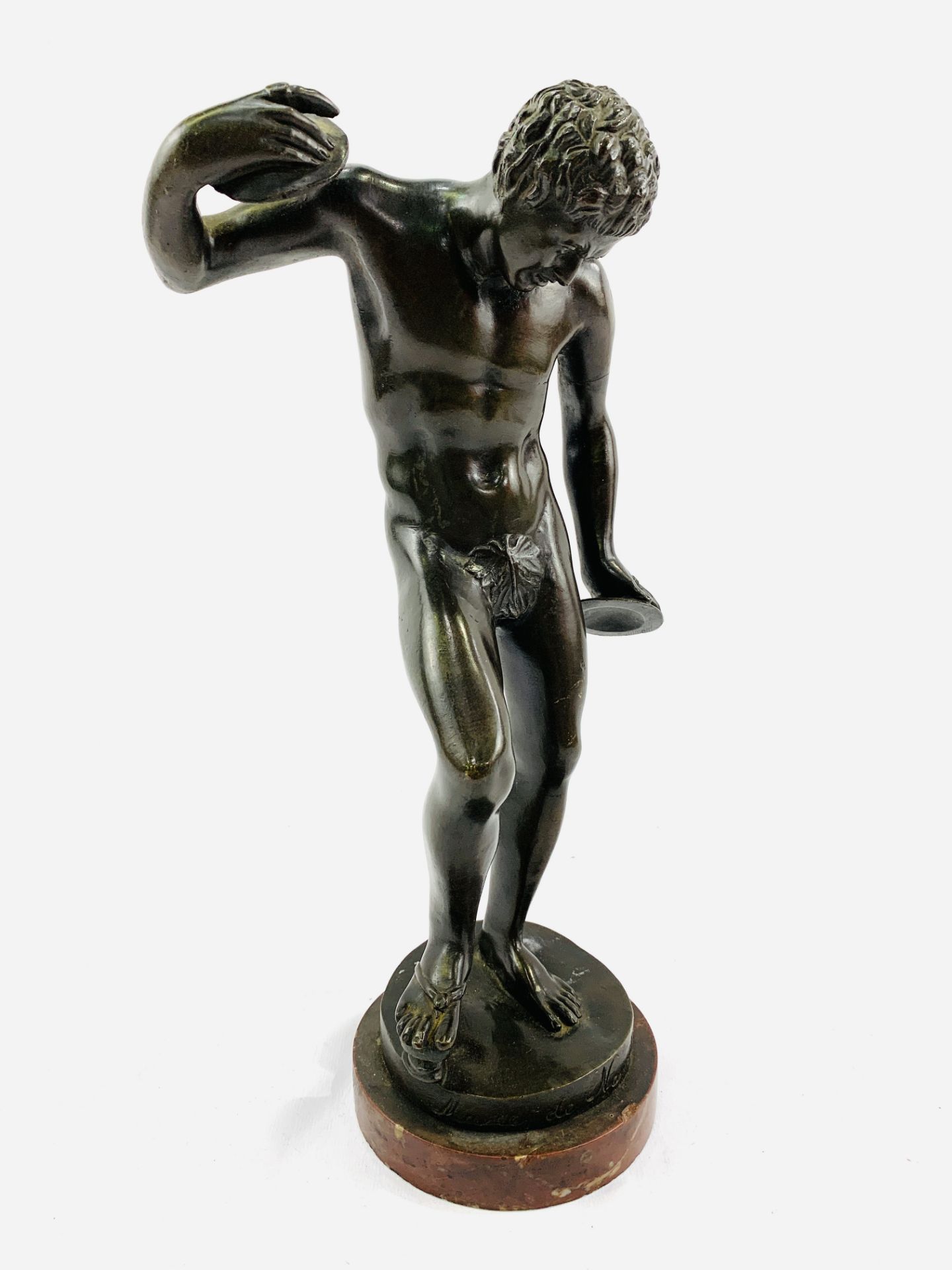 Bronze figure of a dancing faun - Image 3 of 5