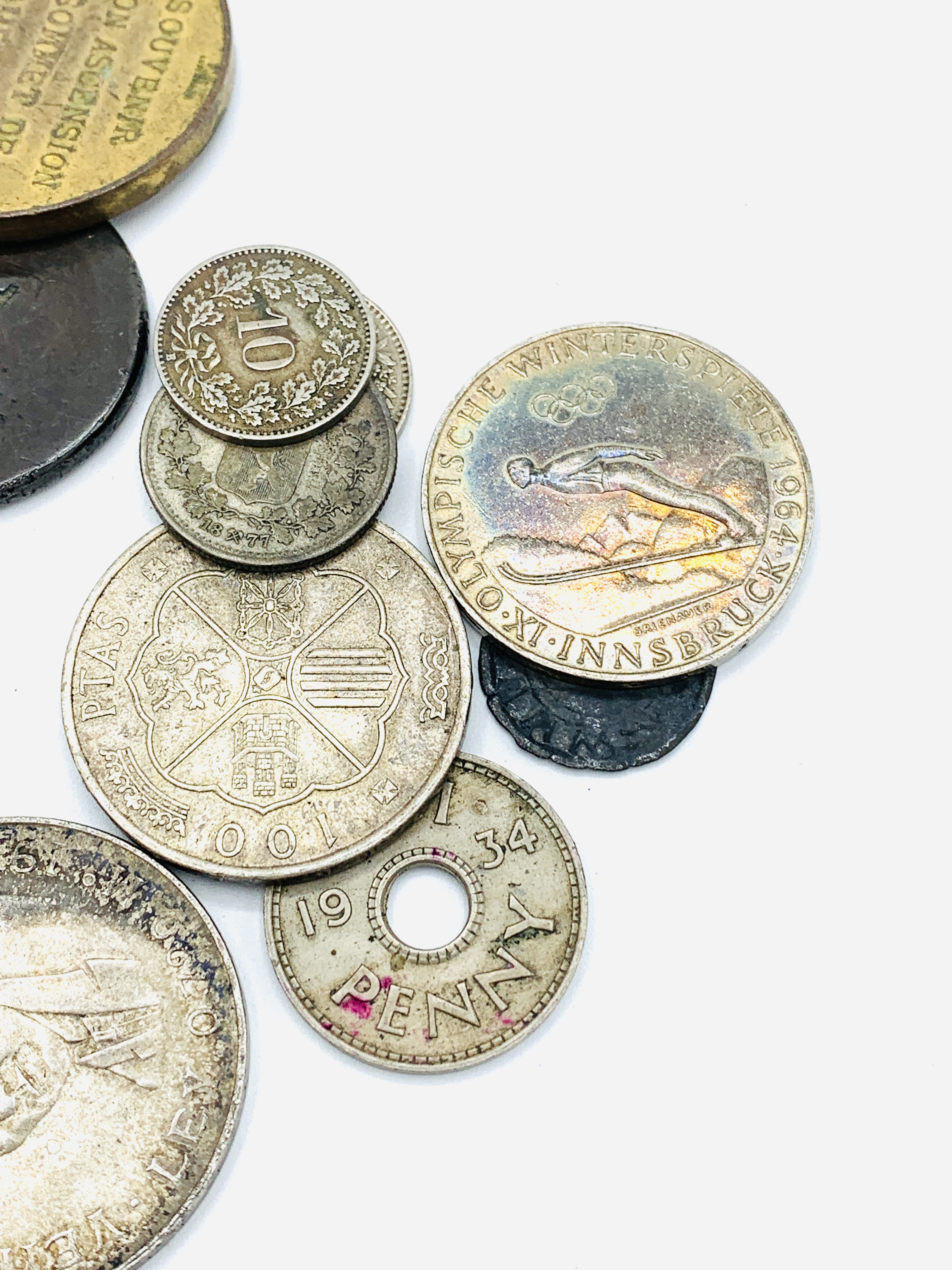 A collection of foreign coins and tokens together with some GB tokens and coins - Image 3 of 4