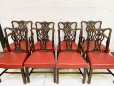 Set of eight (6 + 2) Georgian style dining chairs