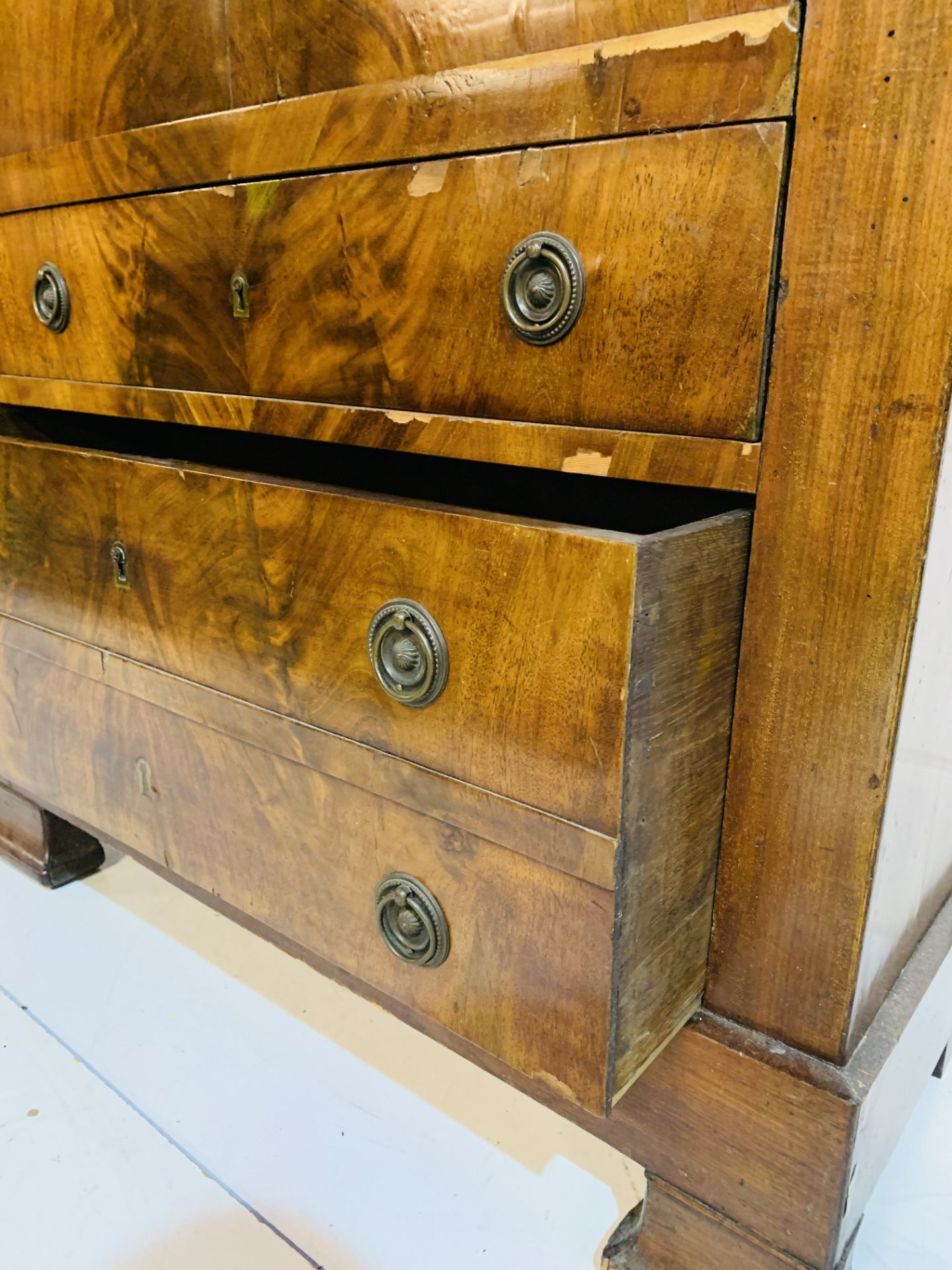 Flame mahogany veneer secretaire - Image 3 of 10