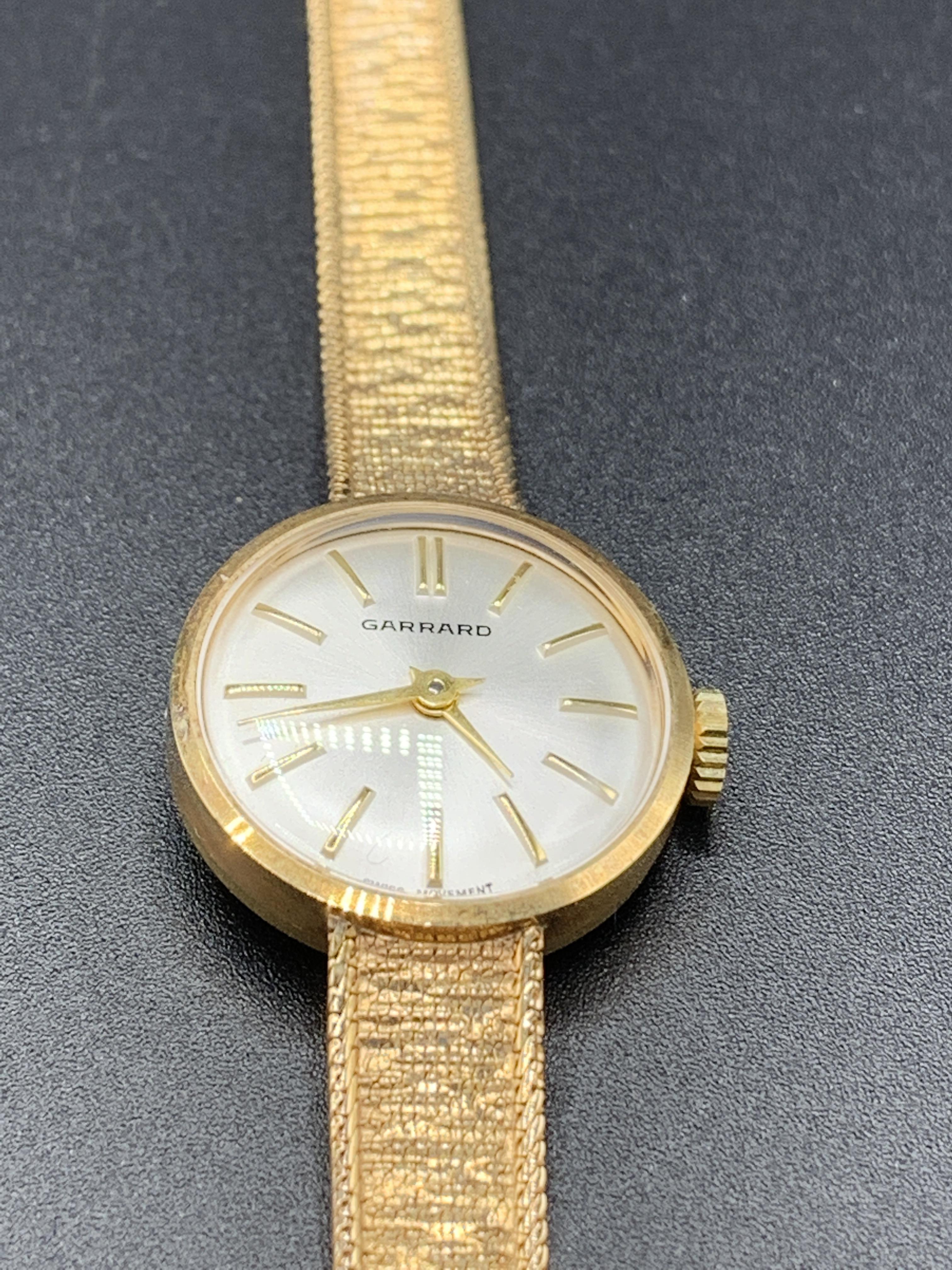 9ct gold case cocktail watch by Garrard on 9ct gold strap - Image 2 of 5