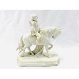 19th Century Wein, Austria, bisque porcelain figure of a 'Lipizzan' horse and rider.