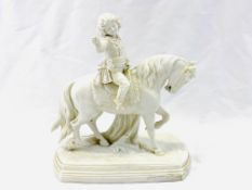 19th Century Wein, Austria, bisque porcelain figure of a 'Lipizzan' horse and rider.