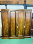 Victorian mahogany breakfront quadruple wardrobe