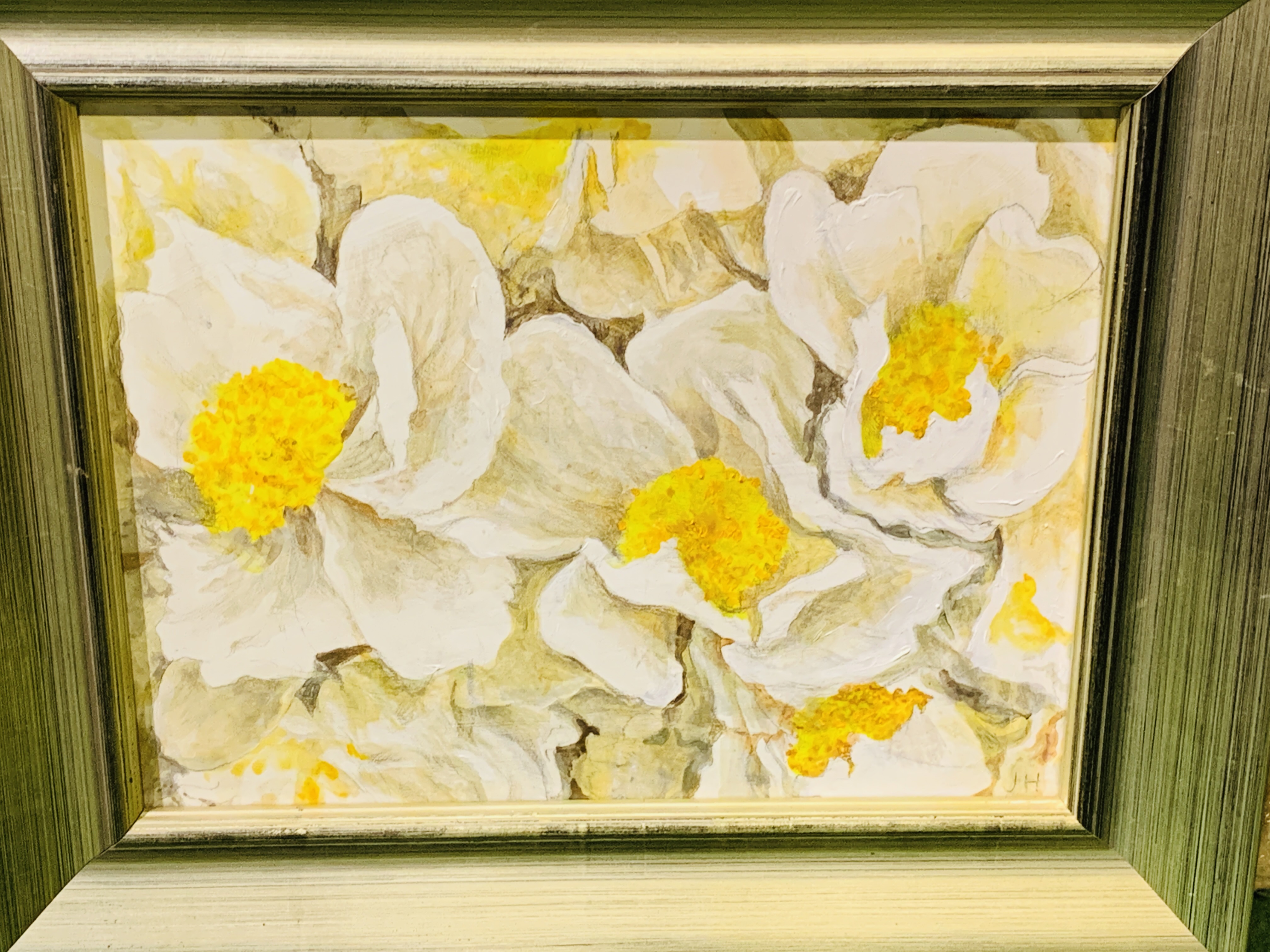 An oil on board of daffodils together with a pastel painting - Image 2 of 6